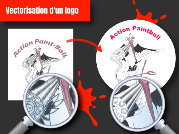 vectorisation logo Action Paintball