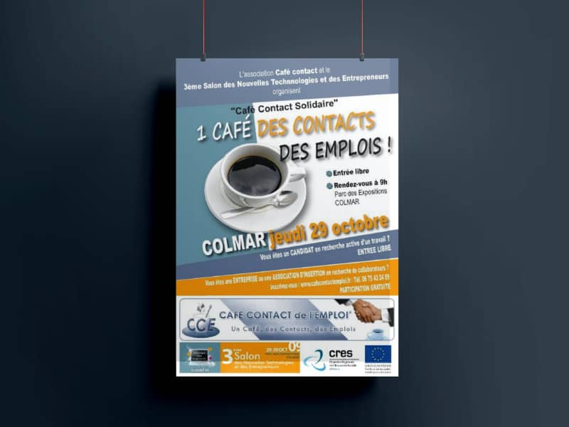 Affiche café contact emploi