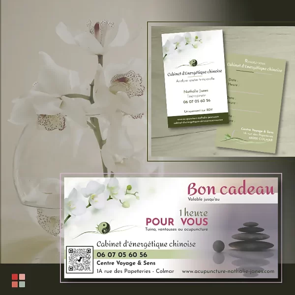 cartes de visite et bons cadeau Nathalie Janes