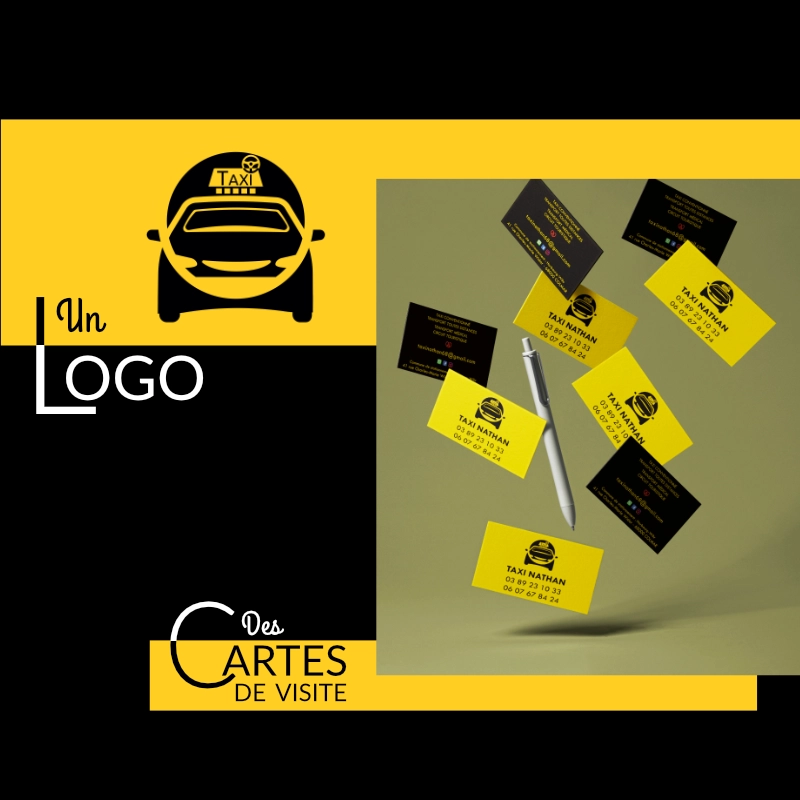 logo et cartes taxi Nathan Colmar