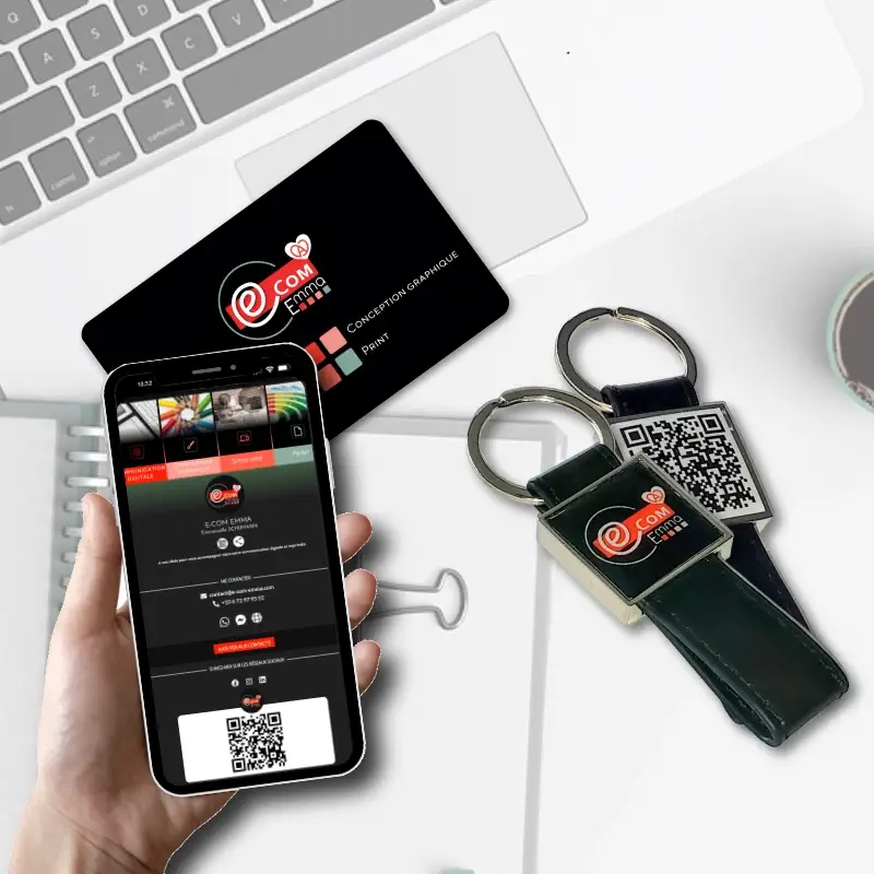 Carte de visite et porte clés NFC