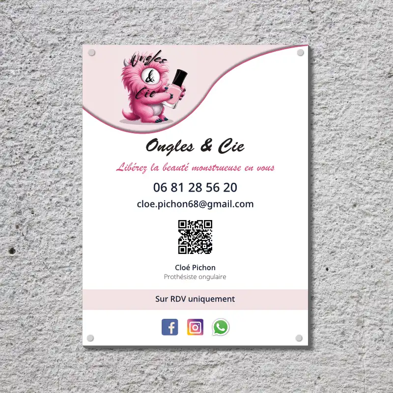 plaque plexi ongles et cie