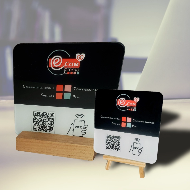 Plaques verre ou plexi NFC connectées